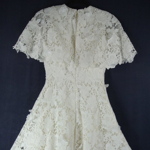 NWT Jason Wu Collection Floral Guipure Lace Cape Minidress in white size 2 #1128 - Picture 9 of 13